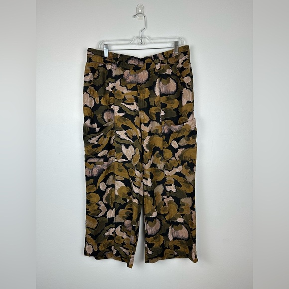 Democracy Printed Cotton Crop Wide Leg Pull On Pockets Pants Women’s Sz XL - Picture 5 of 11